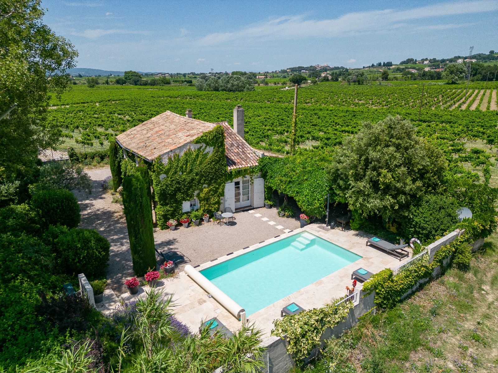 The house and vineyard setting