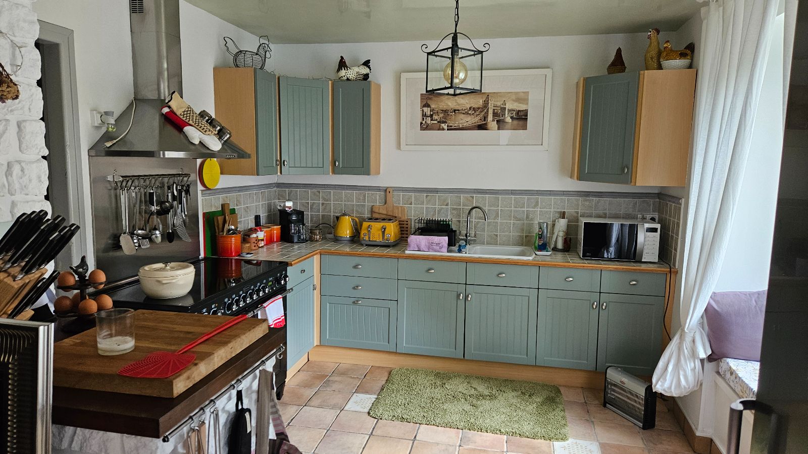 Gite fully kitted Kitchen for use if required by all rooms including large lounge & dining room to seat 8 or more