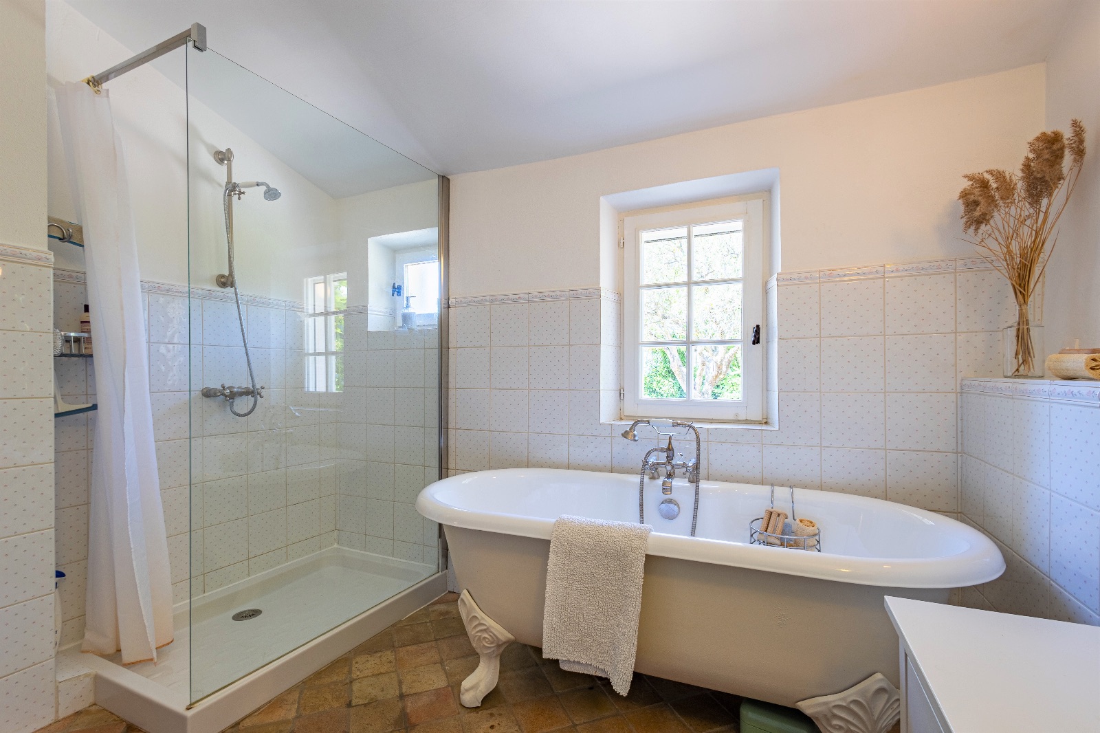 Large Shower in the Bathroom 